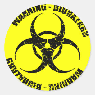 Warnender Biogefährdung-Aufkleber Runder Aufkleber