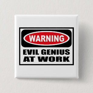 Warnender BÖSER GEIST AN ARBEIT Knopf Button