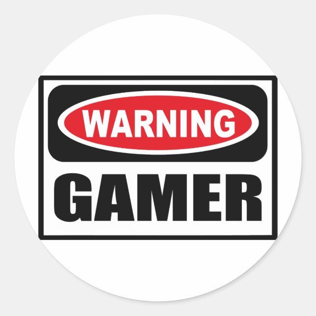 Warnender GAMER Aufkleber (Vorderseite)