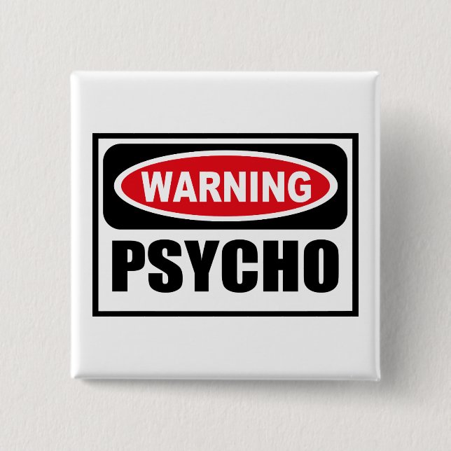Warnender PSYCHISCHER Knopf Button (Vorderseite)