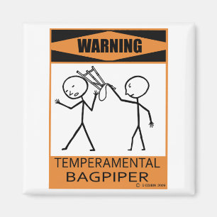Warnender Temperamental Dudelsackspieler Magnet