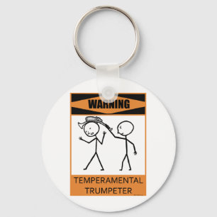 Warnender Temperamental Trompeter Schlüsselanhänger