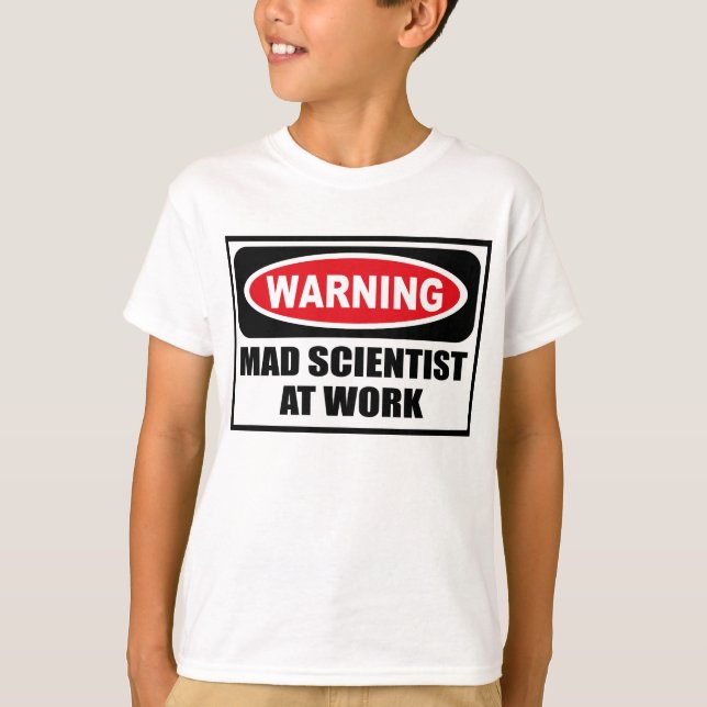 Warnender WÜTENDER WISSENSCHAFTLER am T - Shirt (Vorderseite)
