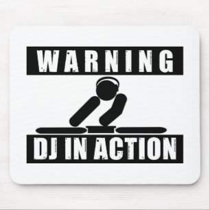 Warnendes DJ in der AktionsMausunterlage Mousepad