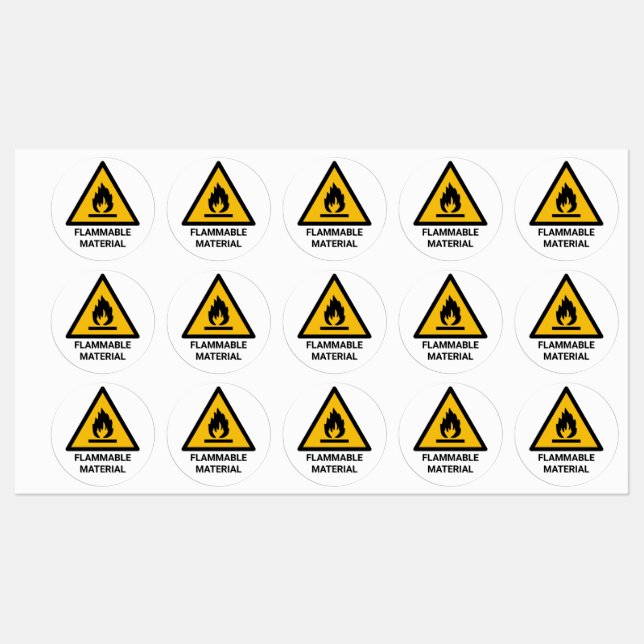 Warnhinweis für brennbares Material, Symbol für Br Etiketten (Blatt)