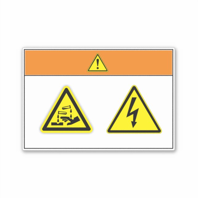 Warnhinweis/Gefahrenkennzeichnung Aufkleber (Vorderseite)