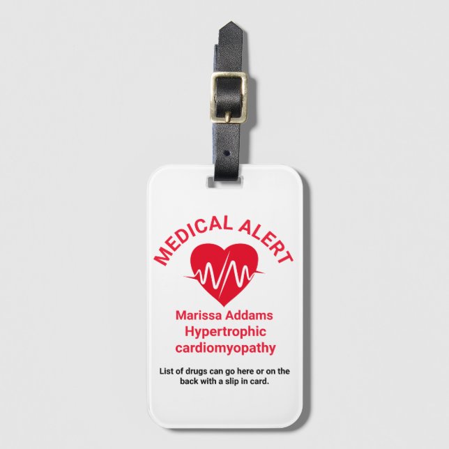 Warnhinweis, Herzpatient Gepäckanhänger (Vorderseite Vertikal)