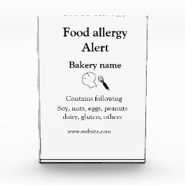 Warnhinweise zur Lebensmittelallergie fügen Sie de Fotoblock