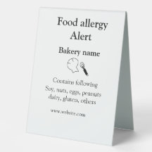 Warnhinweise zur Lebensmittelallergie fügen Sie de