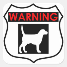 WARNHUNDE GLOSSY SQUARE STICKER