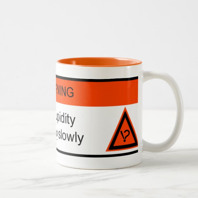 WARNING: allergisch zur Dummheit Zweifarbige Tasse (Rechts)