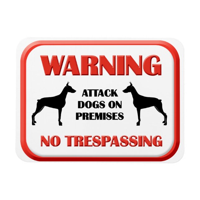 WARNING Attack Hunde Magnet (Horizontal)
