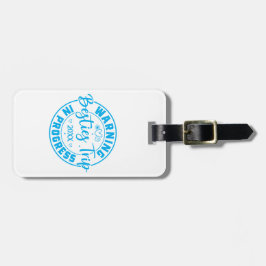 Warning Besties Trip in Progress Blue on White Gepäckanhänger