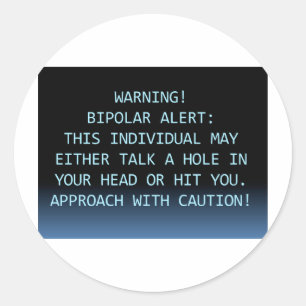 WARNING-BIPOLAR ALARM RUNDER AUFKLEBER