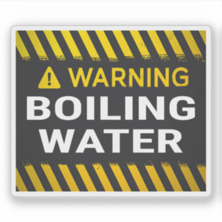 Warning Boiling Water Aufkleber