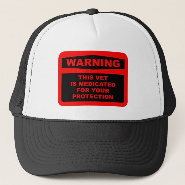 WARNING: DIESER TIERARZT IST FÜR IHREN SCHUTZ TRUCKERKAPPE (Vorderseite)