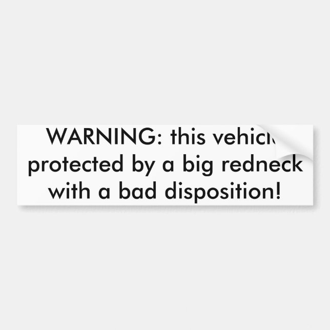 WARNING: dieses Fahrzeug geschützt durch ein Autoaufkleber (Vorne)