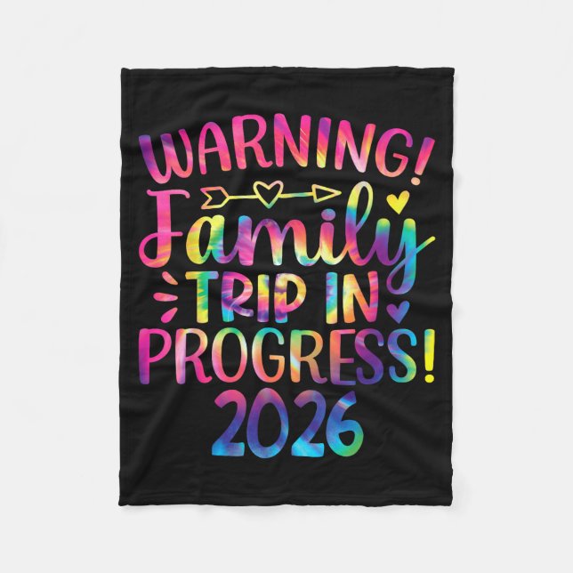 Warning Family Trip In Progress 2026  Fleecedecke (Vorderseite)