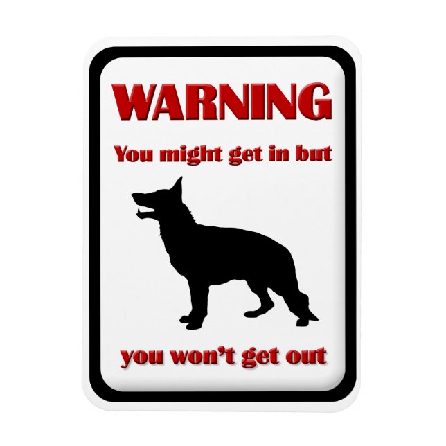 WARNING German Shepherd Magnet (Vertikal)