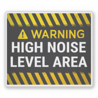 Warning High Noise Level Area Sign Aufkleber