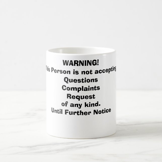 WARNING! KAFFEETASSE (Mittel)