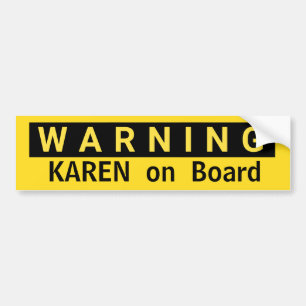 WARNING Karen an Bord mit dem Titel "Frauengeschen Autoaufkleber