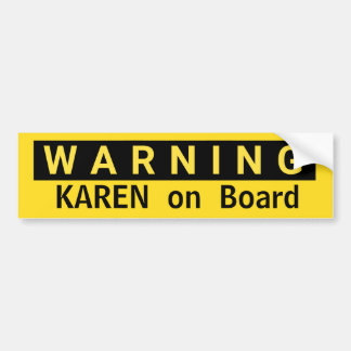 WARNING Karen an Bord mit dem Titel "Frauengeschen Autoaufkleber