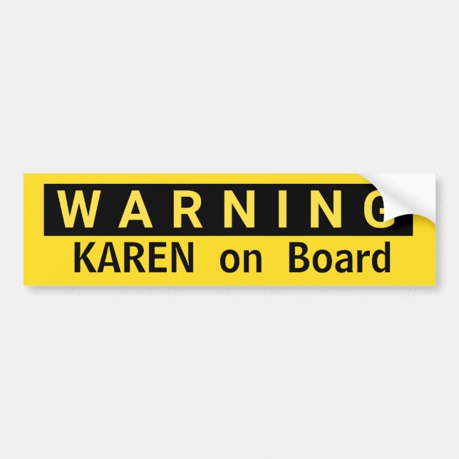 WARNING Karen an Bord mit dem Titel "Frauengeschen Autoaufkleber (Vorne)