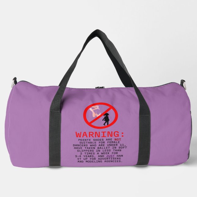 Warning Lavendel Pointe Shows Duffle Bag (Vorderseite)