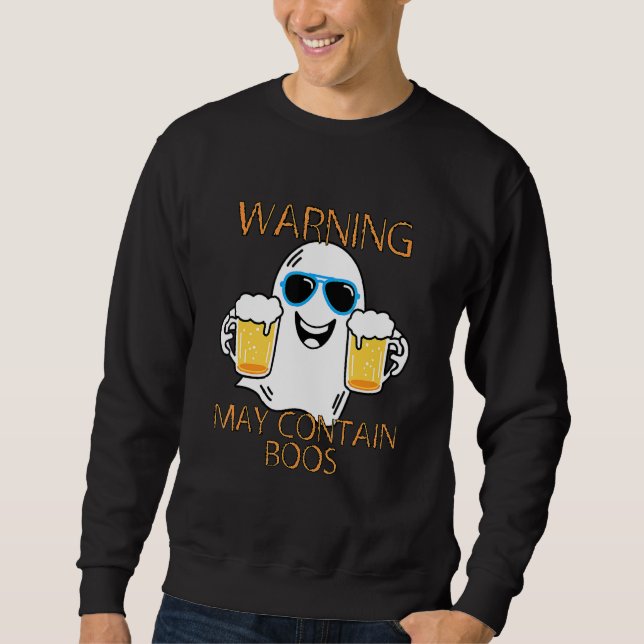 Warning May Contain Boos Mens Halloween Sweatshirt (Vorderseite)