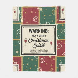 Warning May Contain Christmas Spirit Holiday Fleecedecke