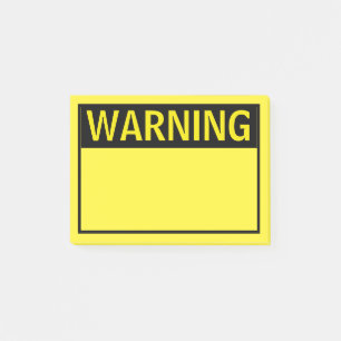 WARNING POST-IT KLEBEZETTEL