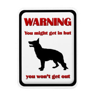WARNING Schäferhund Magnet