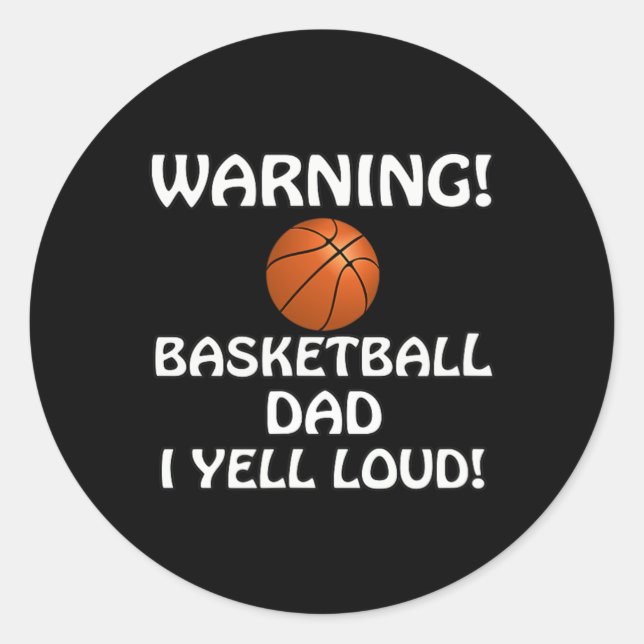 Warning! Sketll Dad I Yell Loud! You Are Warned!  Runder Aufkleber (Vorderseite)