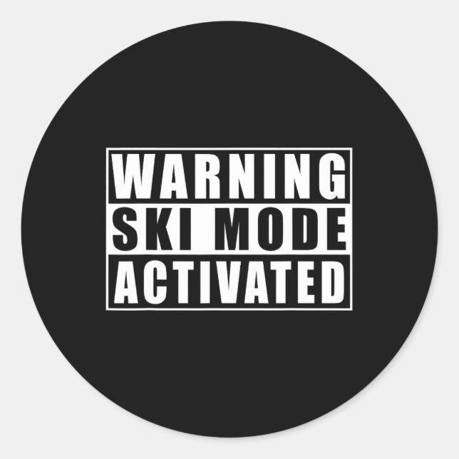 Warning Ski Mode Activated  Runder Aufkleber (Vorderseite)