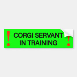Warning sticker Corgi servant Autoaufkleber