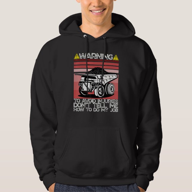 Warning  Trucker Dad Best Heavy Equipment Operator Hoodie (Vorderseite)