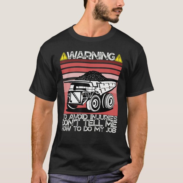 Warning  Trucker Dad Best Heavy Equipment Operator T-Shirt (Vorderseite)