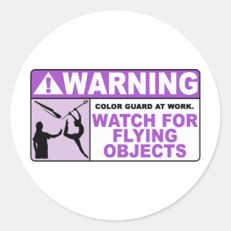 WARNING Watch for Flying Objects! Runder Aufkleber