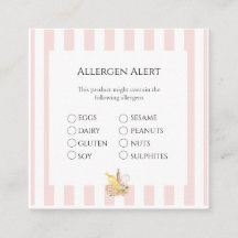 Warnkarte für Lebensmittelsicherheits-Allergene
