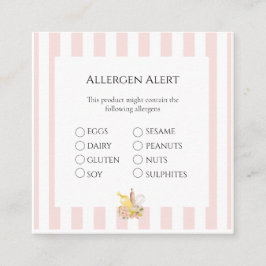 Warnkarte für Lebensmittelsicherheits-Allergene Quadratische Visitenkarte
