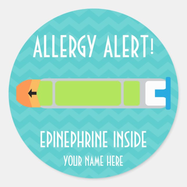 Warnkleber für Epinephrine Allergie Runder Aufkleber (Vorderseite)