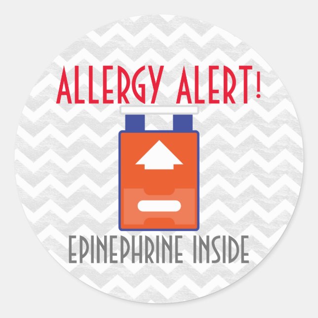 Warnkleber für Epinephrine Allergie Runder Aufkleber (Vorderseite)
