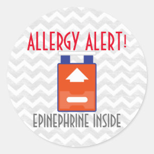 Warnkleber für Epinephrine Allergie Runder Aufkleber