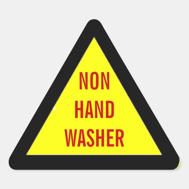 Warnkleber ohne Handwaschanlage Dreieckiger Aufkleber (Vorderseite)