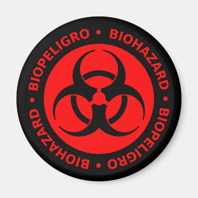 Warnmagnet der roten Biogefährdung Magnet (Vorne)