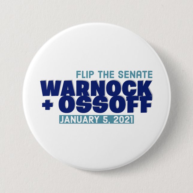 Warnock Our Ossoff Button (Vorderseite)