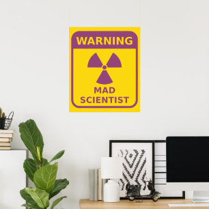 Warnposter Verrückter Wissenschaftler Poster