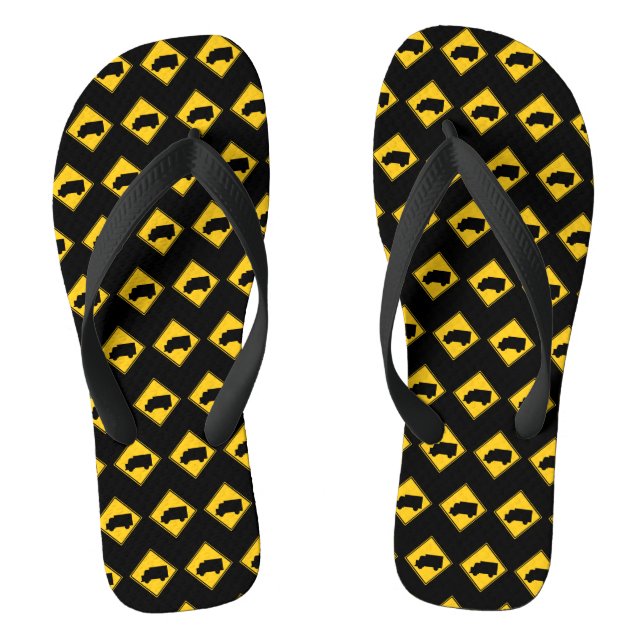 Warnschild für den Straßenverkehr Flip Flops (Fußbett)