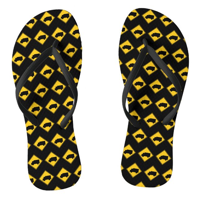 Warnschild für den Straßenverkehr Flip Flops (Fußbett)